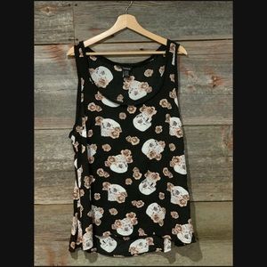 Torrid Black Skull & Roses Tank